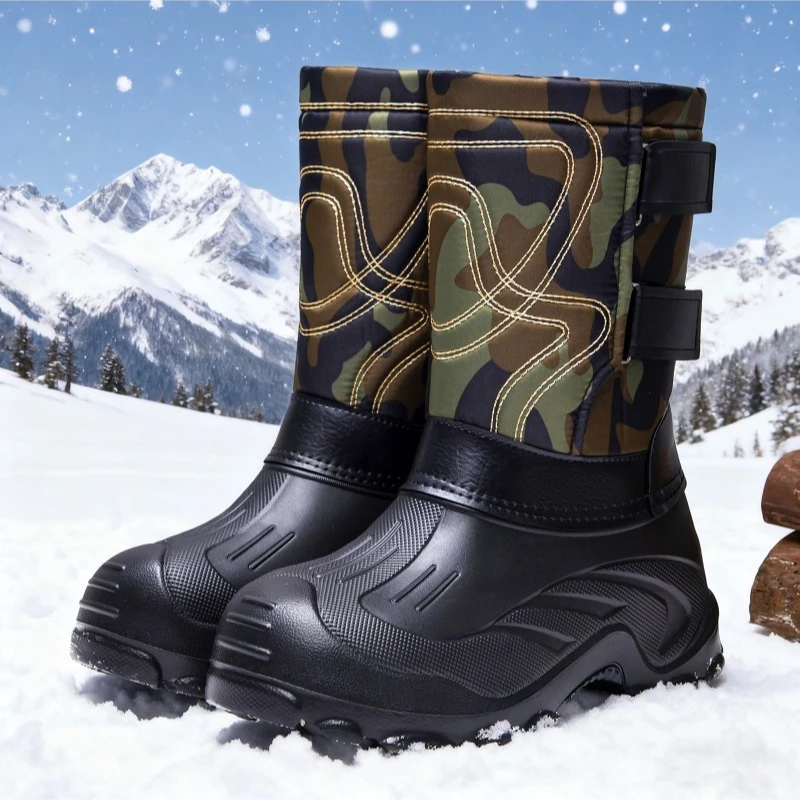 Men Camo High‑Top Winter Snow  - Fishing Boots recension och pris